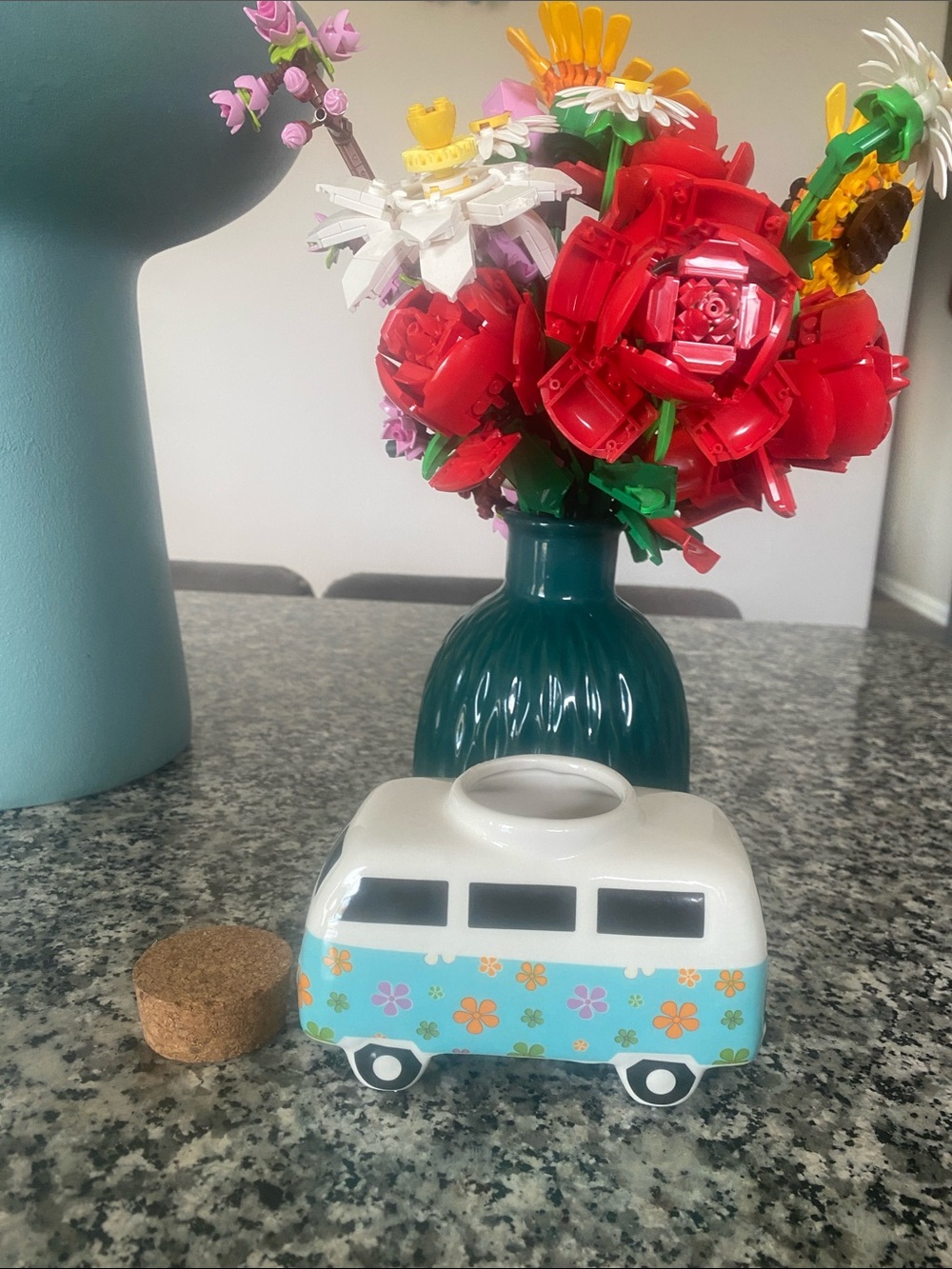 Ceramic Floral Camper Vase Accent